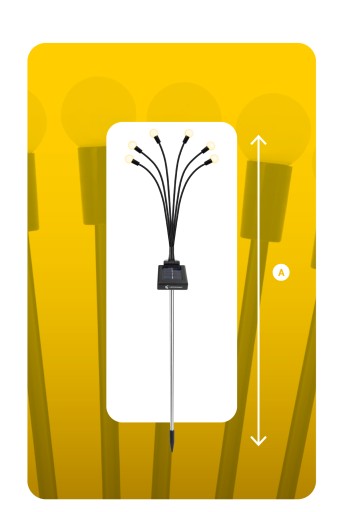 SOLÁRNE ZÁHRADNÉ LAMPY GULE 6XLED GULE NA POHON SOLÁRNEJ LAMPY 1ks
