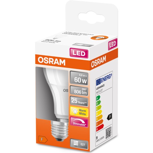E27 A60 LED žiarovka 8,8W 2700K Stmievateľná OSRAM