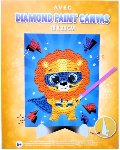 DIAMANTOVÝ MAĽBA VEĽKÝ OBRAZ 18cm x 23cm FAREBNÝ LEV UROBITE SI SAMI!!!!