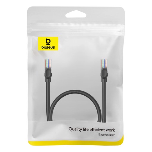 BASEUS KÁBEL KRÁTKY ETHERNETOVÝ KÁBEL CAT5 RJ45 1000MB/S 0,5M okrúhly ČIERNY