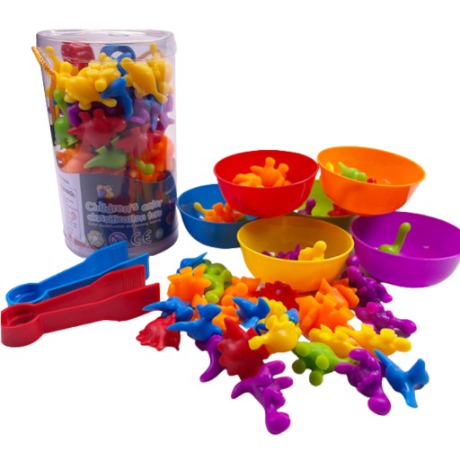 XXL SADA PRE UČENIE POČÍTANIA FAREB GRIPING SORTER HRA MONTESSORI LOGIC