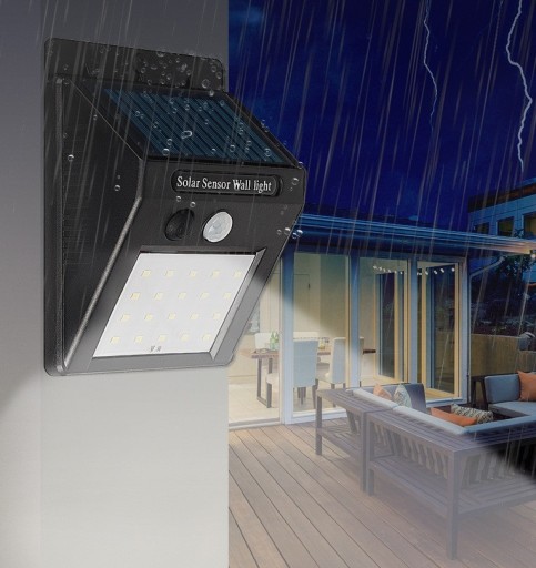SOLÁRNA ZÁHRADNÁ LAMPA 20LED S POHYBOVÝM A SÚMRAKOVÝM SNÍMAČOM