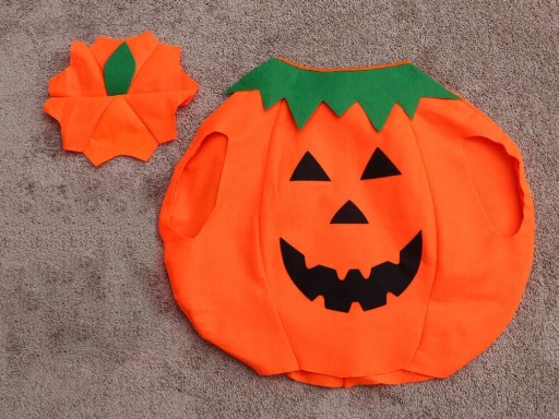 Kostým Halloween tekvica pre deti Veľkosť S Plsť 80-110 cm HAL-039