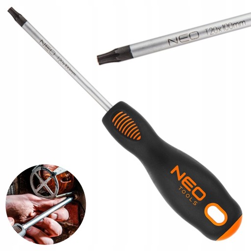 NEO TOOLS POHODLNÝ TORX SKRUTKOVAČ T20X100MM SVCM MAGNETICKÝ HROT 04-045