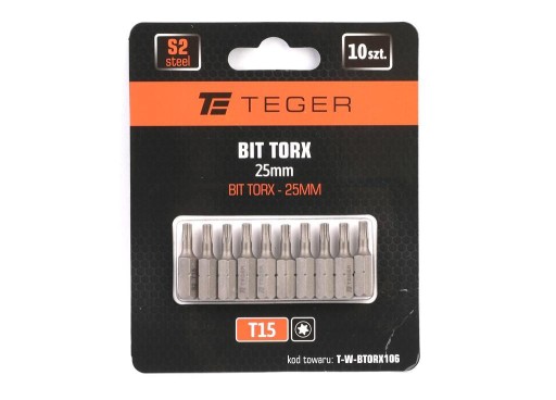 Bit TORX 25 mm/T15 (SADA 10 KS) / TEGER