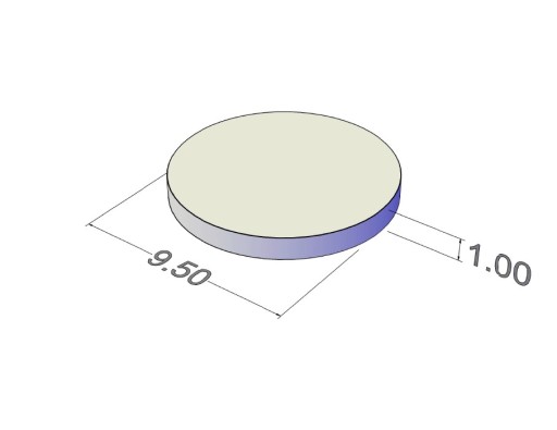 Cylindrický neodymový magnet MW 9,5x1 mm N38 50 ks.