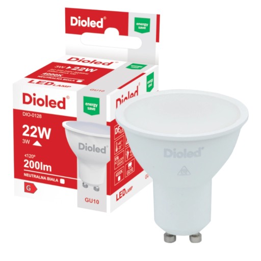 LED žiarovka GU10 halogénový reflektor 3W 4000K neutrál 200lm