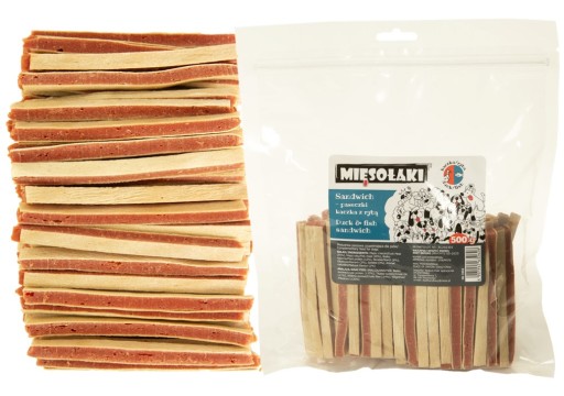 MÄSOVÝ CHLEBÍČEK S KAČIČKOU A RYBOU 500g pochúťka pre psov