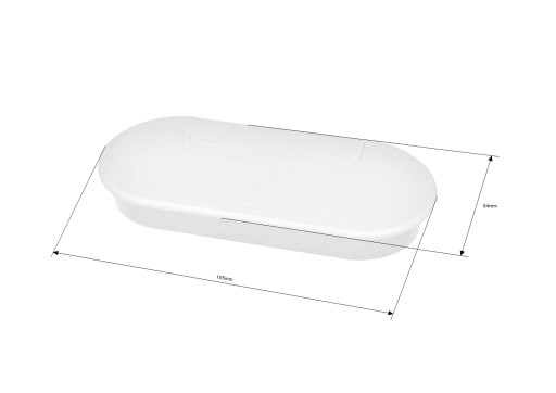 Oválna nábytková káblová priechodka, biela, 155x64mm