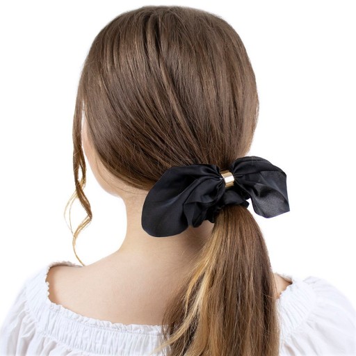 ŠATKA SCRUNCHIES, froté, ČIERNA