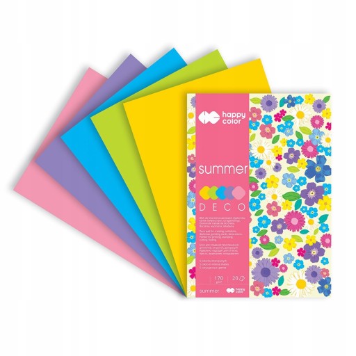 DECO SUMMER A5 dekoračný blok 170g 20 listov HAPPY COLOR