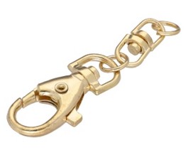 Kovová homárska spona, základ pre zlatú kľúčenku