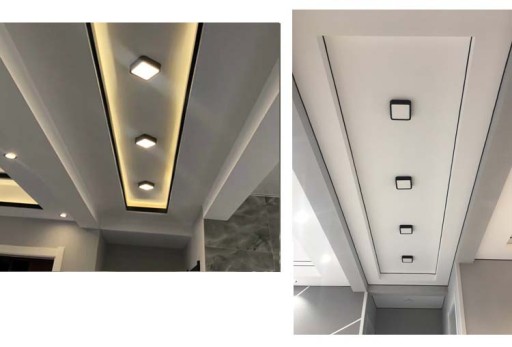 LED panel, prisadené stropné svietidlo, 6W, hranaté, čierne