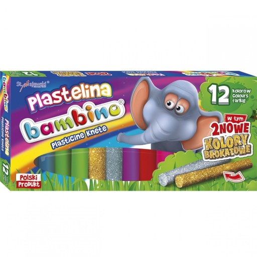 Bambino plastelína 12 farieb zlatá strieborná okrúhla