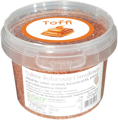 Cukor na cukrovú vatu Toffee 100g Vedro karamelovej farby