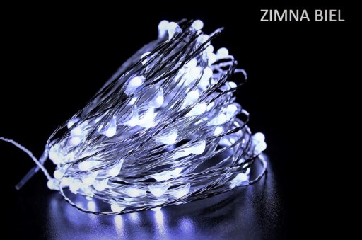 DRÔTOVÉ LAMPY 30 LED BATÉRIÍ STUDENÉ BIELE SVETLO