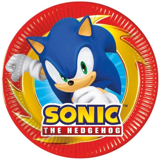 Papierové taniere SONIC the Hedgehog Game Fairy Tale Sega Birthday Party 20cm 8 ks.