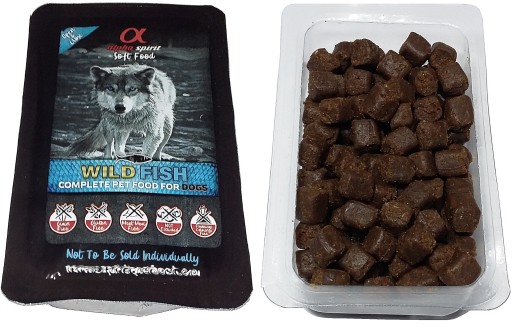 ALPHA SPIRIT mäkké krmivo pre psov podnos na ryby 200g