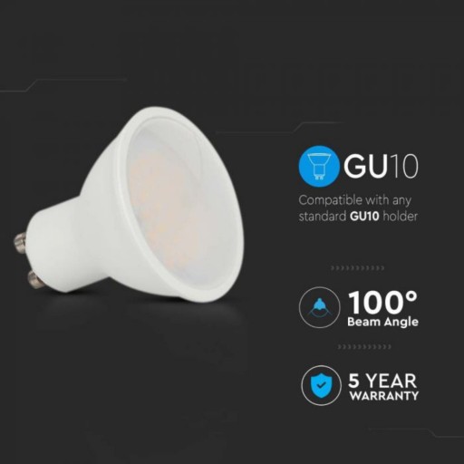 LED ŽIAROVKA reflektor GU10 10W 1000LM 3000K teplá farba V-TAC