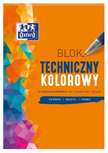 OXFORD technický blok A4 225g farebný 10k