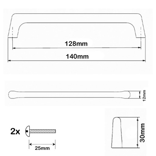 ÚCHYTKA NÁBYTKU ÚCHYTKA NÁBYTKU SKRIŇOVÉ ZÁSUVKY ŠATNÍK ČIERNA 128 mm ÚCHYTKA