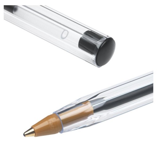 BIC CRISTAL STREDNE ČIERNY GUĽOVÝ BOD S ČIAPKOM ŠKOLA 1,0 mm
