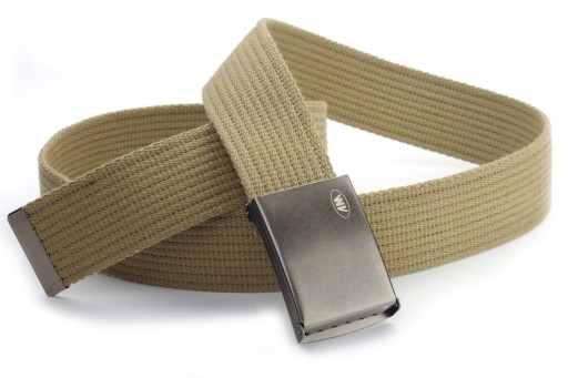 Bavlnený pás, hrubý, khaki, 4 cm