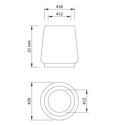 4x krytky nôh stolovej stoličky Ø 12 mm