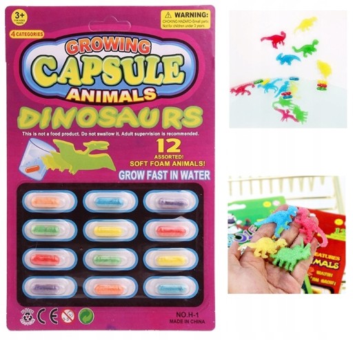 DINOSAURS Kapsule rastúce vo vode Magická špongia