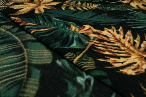 DTY PRINTED FLEECE, vzor Monstera, Zelená 1/2 MB