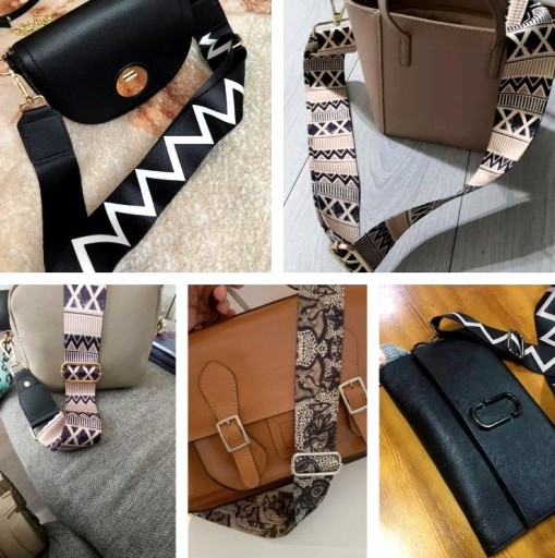Široký dlhý nastaviteľný popruh pre dámske silné široké kabelky boho bags