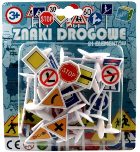 SADA CESTNÝCH ZNAČIEK 21 PRVKOV NA HRU A UČENIE 7 CM