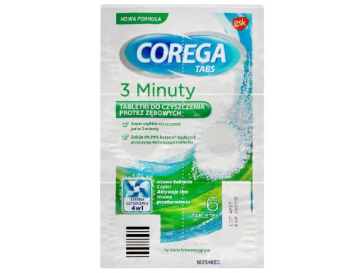 Corega Tabs Čistiace tablety na zubné protézy 6 tabliet