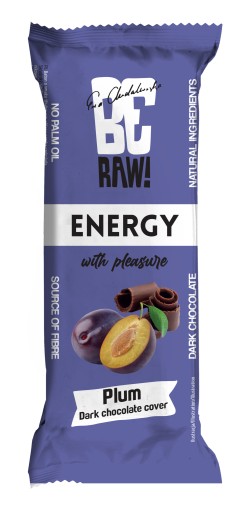 BeRAW! ENERGY Slivková energetická tyčinka v horkej čokoláde 40g