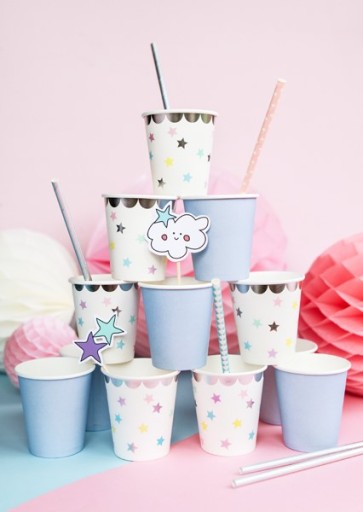 UNICORN papierové poháre hviezdy 180ml 6 ks na narodeniny