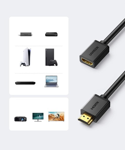 UGREEN KÁBEL PREdlžovací kábel HDMI 1.4 FULL HD UHD 4K 60 HZ 10GBPS 0.5M