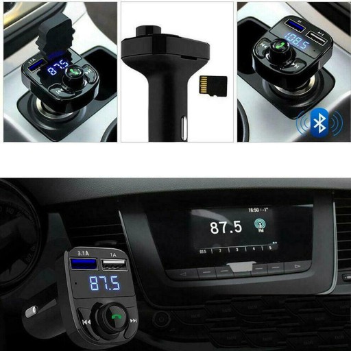 BLUETOOTH FM VYSIELAČ MP3 SD NABÍJAČKA 2xUSB