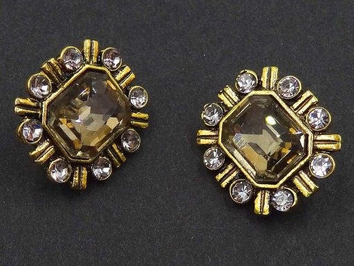 18mm Ozdobné gombíky 1ks ZLATÉ zirkóny HONEY OZ75 18643