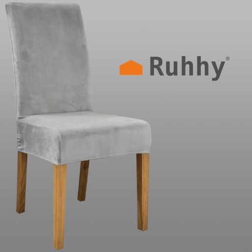 Elastický velúrový poťah na stoličku sivý univerzálny svetlý zamat