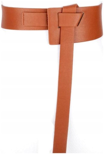 Módna dámska kravata, široký opasok, pás, šaty, hnedá, dlhá, boho koža