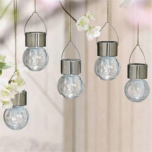 Záhradná lampa SOLAR LED LAMPIÓN Sklenená guľa
