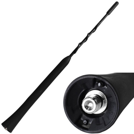 AUTO STRIEŠKA ANTÉNA HODINKOVÝ STOŽIAR OEM 27,5 CM ZÁVIT M5 5 MM S Opletením