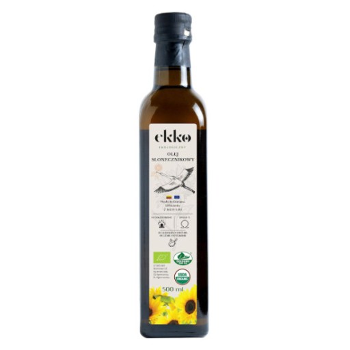 BIO slnečnicový olej lisovaný za studena na varenie a vyprážanie, 500ml