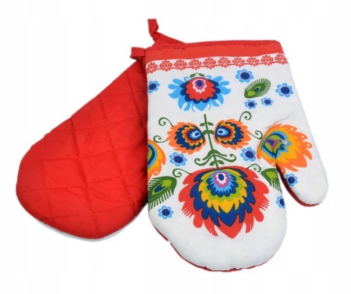 Sada 2 ks chňapiek s magnetom Folk red