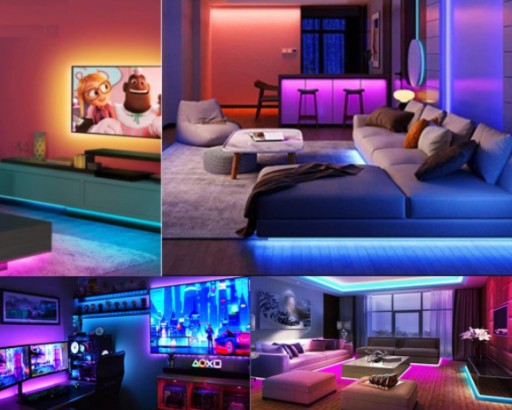 5050 RGB Viacfarebný LED pásik, farebný a biely, 1 m