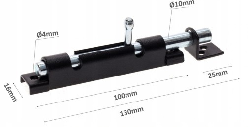 ZÁMOK OCELOVÝ ZÁMEK ČIERNA 100x16mm