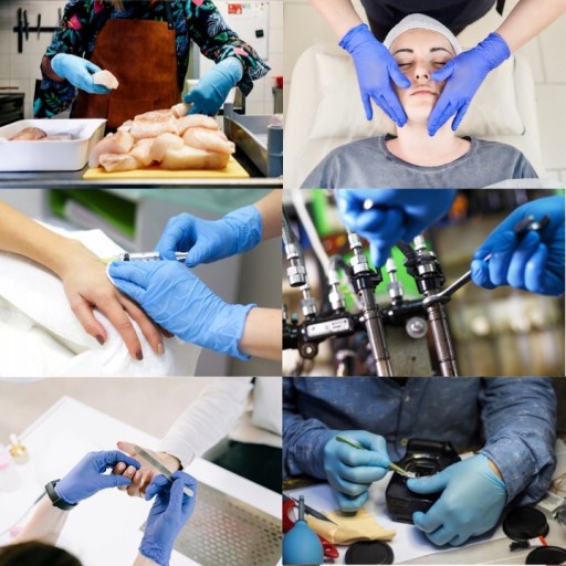 Rukavice NITRILOVÉ rukavice MERCATOR NITRYLEX BASIC modré veľkosť L 100 ks