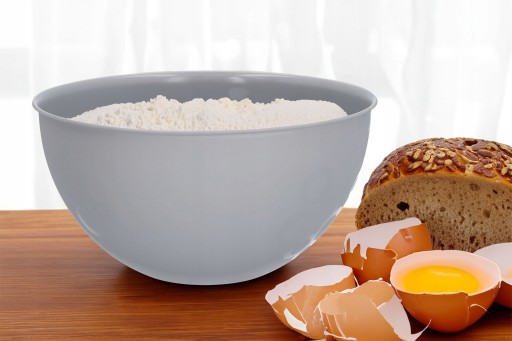 Šalátová misa, plastové kuchynské misy, 6l, veľká, šedá, okrúhla, Ø28 cm