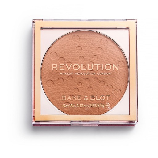 Makeup Revolution Bake & Blot Lisovaný prášok z broskyne, 1 ks.