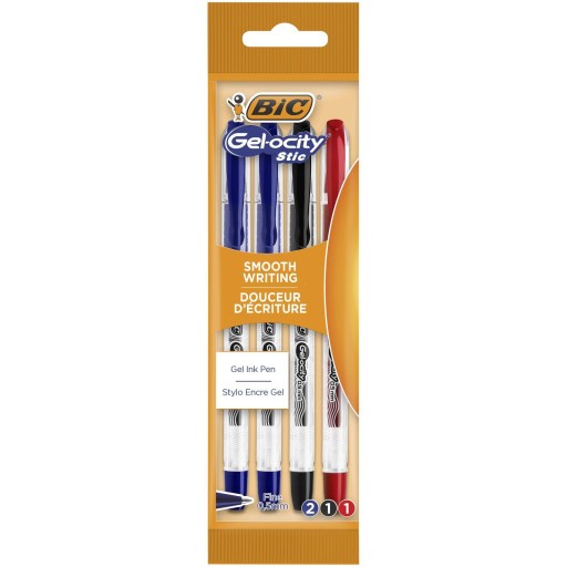 BIC GEL-OCITY STIC GÉLOVÉ PERO S ČIAPOKOU ŠKOLSKÉ KANCELÁRSKE SET x4